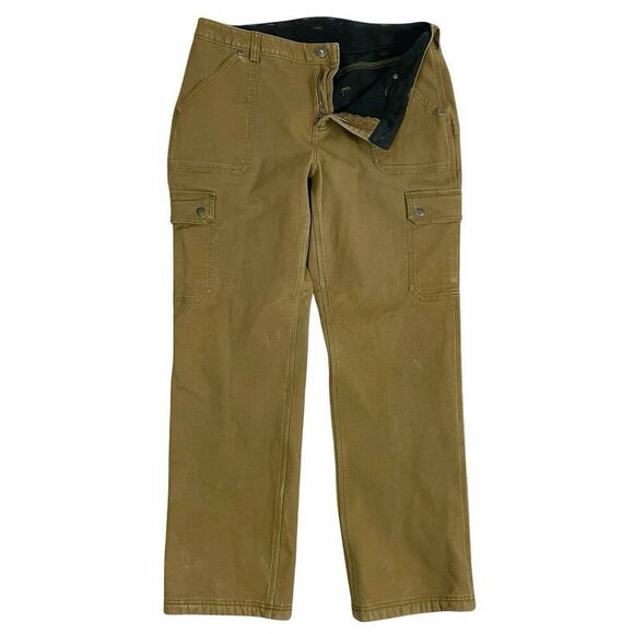 Duluth Trading DuluthFlex Fire Hose Relaxed Leg Cargo Pant Women 14 Fleece Lined - Picture 1 of 16